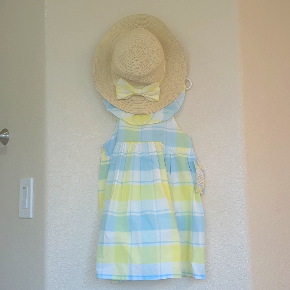 NWT Tommy Bahama girls pastel tunic top and hat, size 8